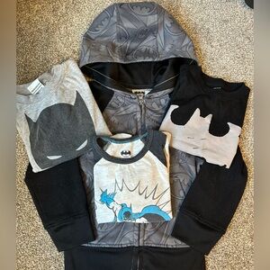 Batman clothing lot including zip up & 3 shirts